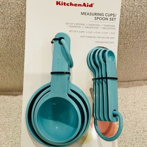 KitchenAid Measuring Cups & Spoon Set Of 9 - Aqua Sky
